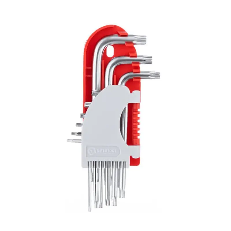Набір ключів Г-подібних TORX, 9 од., Т10-Т50, S2, PROF INTERTOOL HT-1821 Набір ключів Г-подібних TORX, 9 од., Т10-Т50, S2, PROF INTERTOOL HT-1821