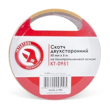 Скотч двосторонній 50 мм * 5 м на поліпропіленовій основі INTERTOOL KT-0951