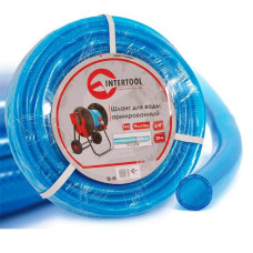 Шланг для води тришаровий, синій, 3/4", 20 м, армований, PVC INTERTOOL GE-4073