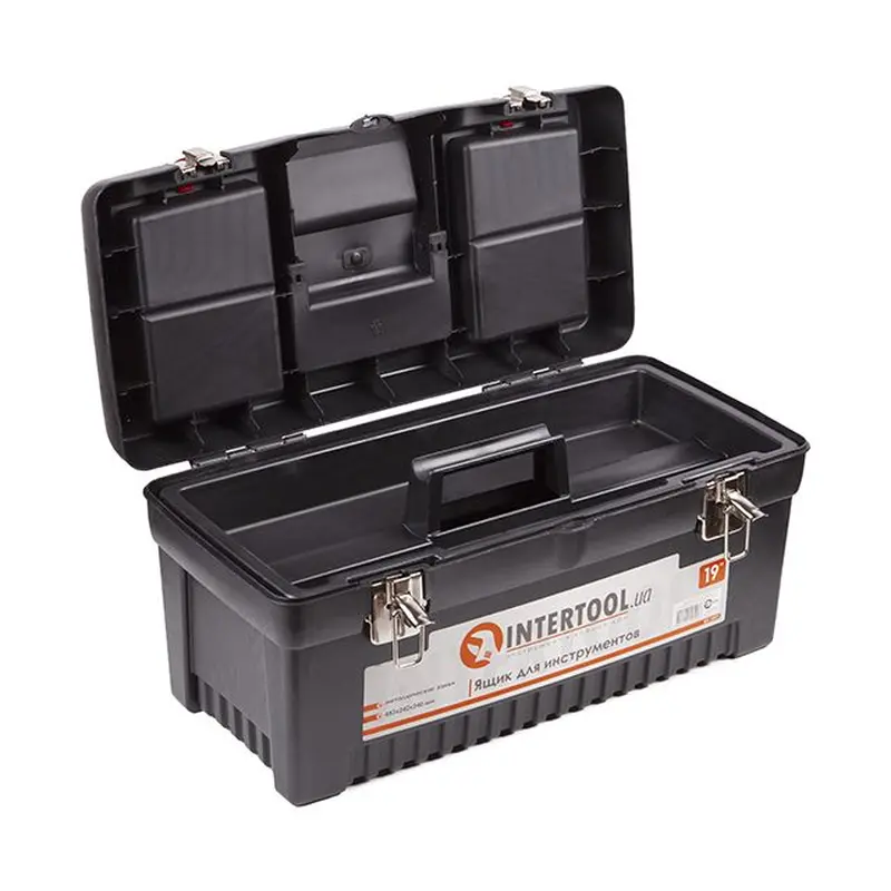Ящик для інструменту з металевими замками, 19", 483*242*240 мм INTERTOOL BX-1019 Ящик для інструменту з металевими замками, 19", 483*242*240 мм INTERTOOL BX-1019