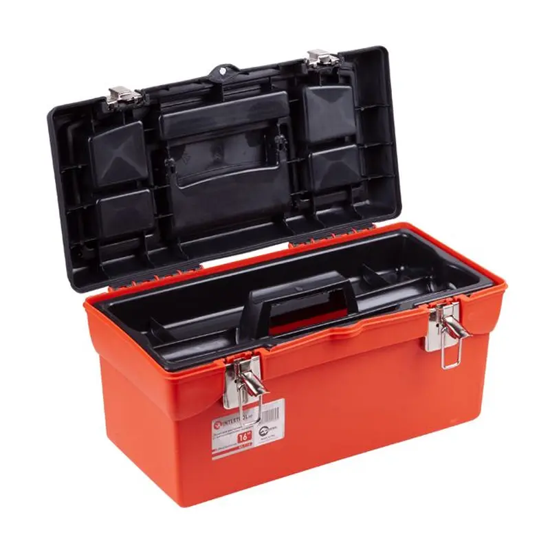Ящик для інструменту з металевими замками, 16", 396*216*164 мм INTERTOOL BX-1116 Ящик для інструменту з металевими замками, 16", 396*216*164 мм INTERTOOL BX-1116