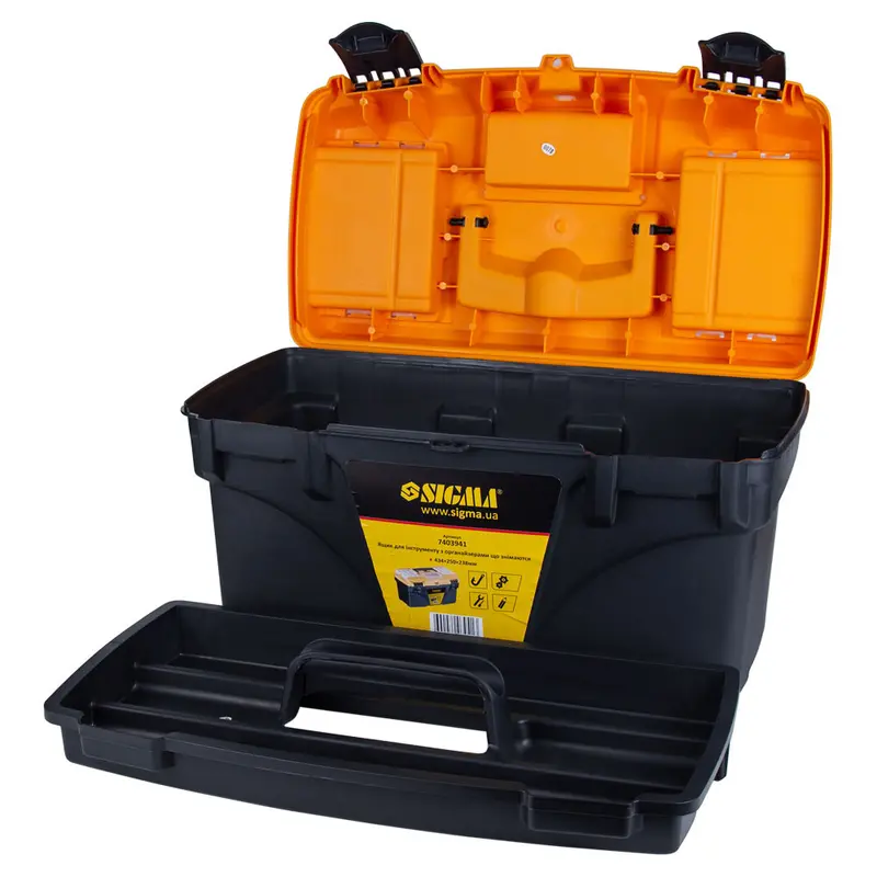 Ящик для інструменту зі знімними органайзерами 434×250×238мм Sigma (7403941) Ящик для інструменту зі знімними органайзерами 434×250×238мм Sigma (7403941)