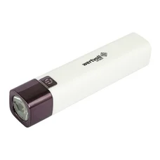 Ліхтар ручний 3 режими, 1W LED 80 lum/7000K, 60 м, power bank, USB, Li-ion1200mAh, ABS WHITE