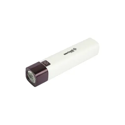 Ліхтар ручний 3 режими, 1W LED 80 lum/7000K, 60 м, power bank, USB, Li-ion1200mAh, ABS WHITE