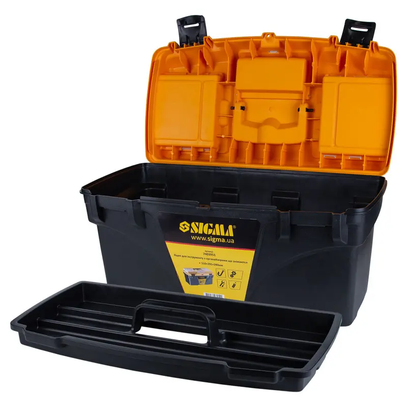 Ящик для інструменту зі знімними органайзерами 510×291×280мм Sigma (7403951) Ящик для інструменту зі знімними органайзерами 510×291×280мм Sigma (7403951)