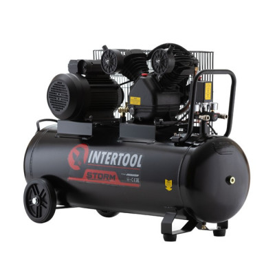 Компресор поршневий 100 л 2 циліндра Intertool PT-0014