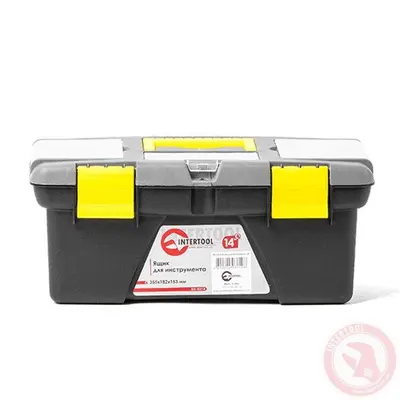 Ящик для інструменту пластик 14" 355х182х153мм INTERTOOL BX-0314 Ящик для інструменту пластик 14" 355х182х153мм INTERTOOL BX-0314