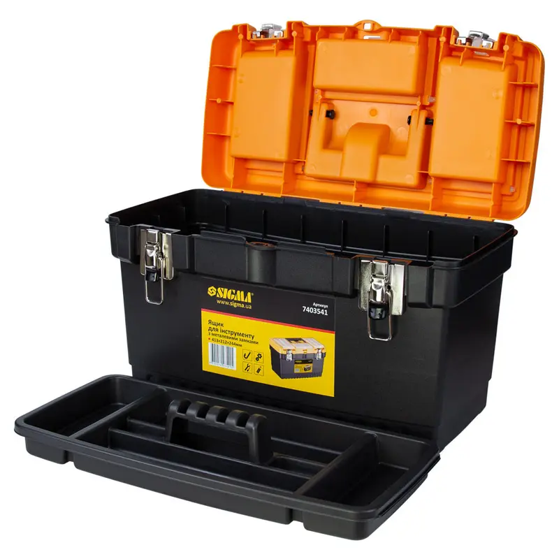 Ящик для інструменту (металеві замки) 413×212×244мм Sigma (7403541) Ящик для інструменту (металеві замки) 413×212×244мм Sigma (7403541)