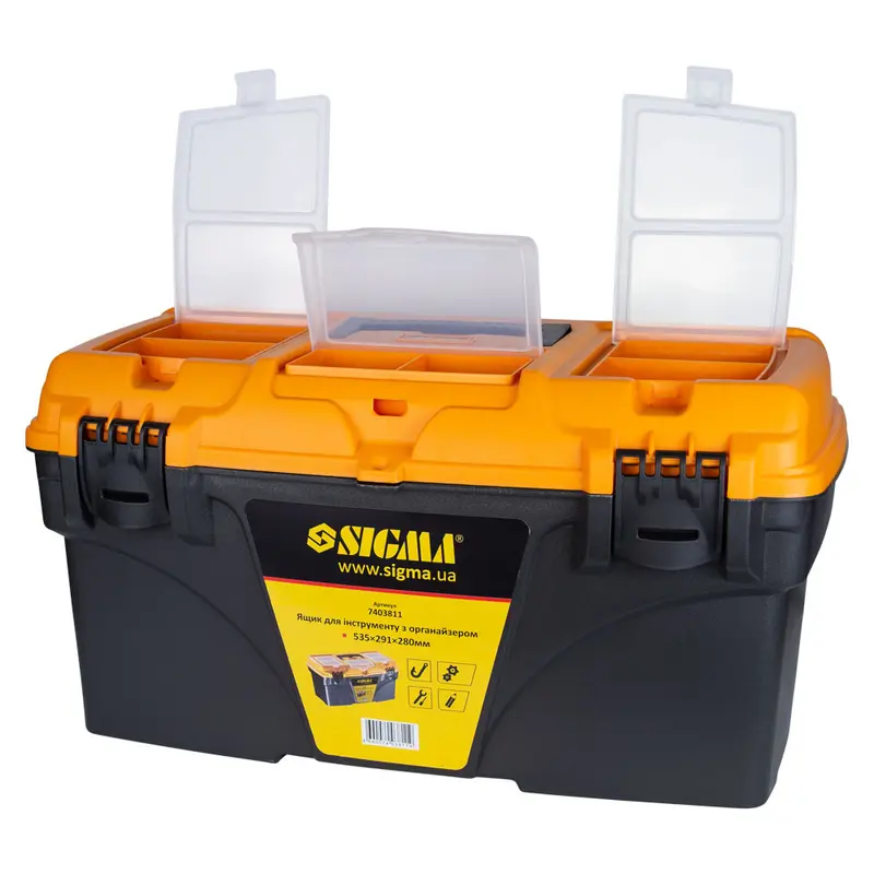 Ящик для інструменту з органайзером 535×291×280мм Sigma (7403811) Ящик для інструменту з органайзером 535×291×280мм Sigma (7403811)