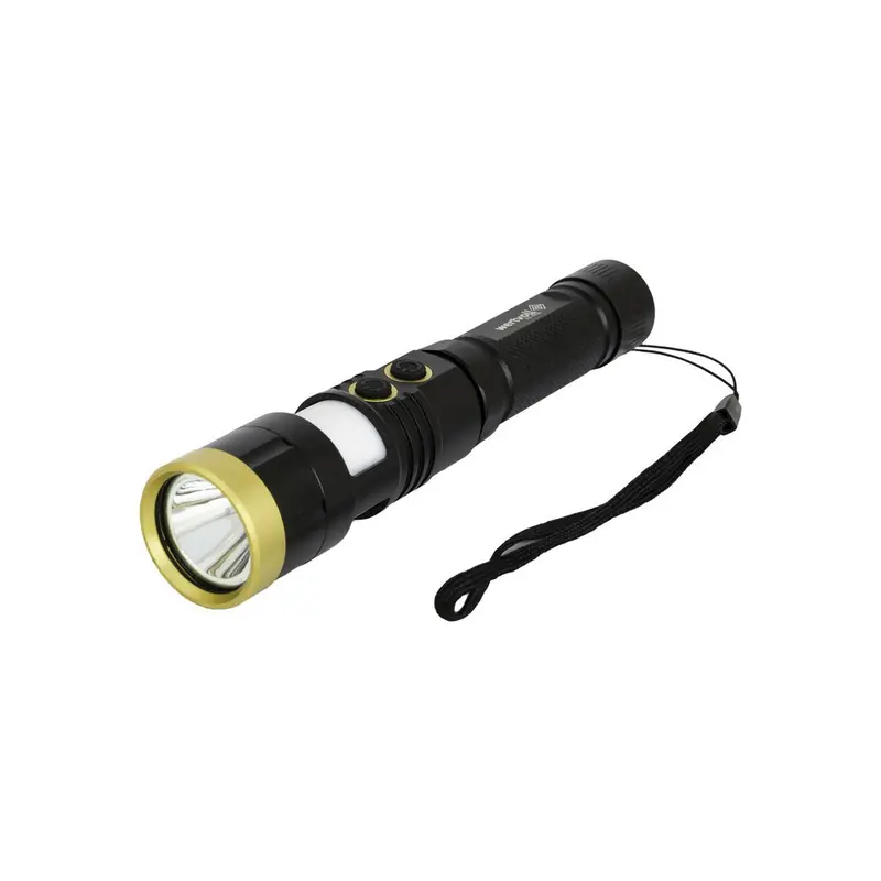 Ліхтар ручний 8 режимів, 5W LED/0,5W WHITE/RED/BLUE, 300 lum/7000K, 200 м, IP44, USB, Li-ion2000 mAh, AL Ліхтар ручний 8 режимів, 5W LED/0,5W WHITE/RED/BLUE, 300 lum/7000K, 200 м, IP44, USB, Li-ion2000 mAh, AL