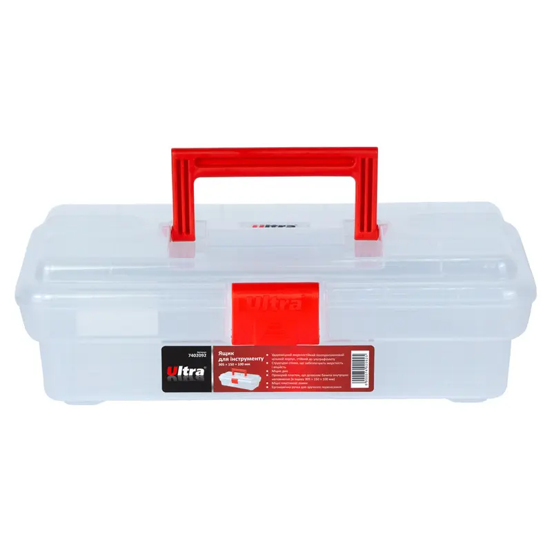 Ящик для інструменту прозорий 305×150×100мм ULTRA (7402092) Ящик для інструменту прозорий 305×150×100мм ULTRA (7402092)
