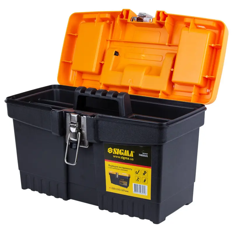 Ящик для інструменту (металеві замки) 320×155×187мм Sigma (7403531) Ящик для інструменту (металеві замки) 320×155×187мм Sigma (7403531)