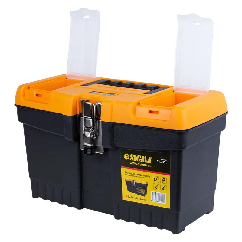 Ящик для інструменту (металеві замки) 320×155×187мм Sigma (7403531) Ящик для інструменту (металеві замки) 320×155×187мм Sigma (7403531)