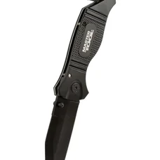 Нож складной «ELMAX» 207*37*16 мм, черное нержавеющее лезвие, алюминиевая рукоятка, стропорез, стеклобой