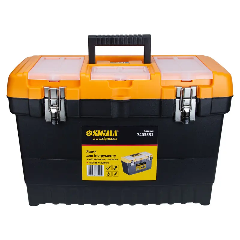 Ящик для інструменту (металеві замки) 486×267×320мм Sigma (7403551) Ящик для інструменту (металеві замки) 486×267×320мм Sigma (7403551)