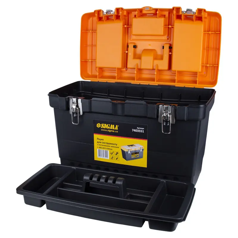 Ящик для інструменту (металеві замки) 486×267×320мм Sigma (7403551) Ящик для інструменту (металеві замки) 486×267×320мм Sigma (7403551)