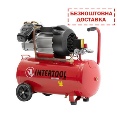 Компресор 2-циліндровий 50 літрів Intertool PT-0007