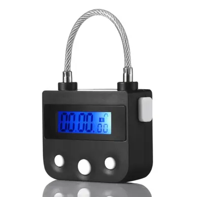 Електронний замок для бондажу та поясів вірності чорний Electronic Time Locker