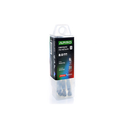 Сверло по металлу HSS/M2 (6542) Ø8,0мм (тубус, кратно 5шт) PRO APRO