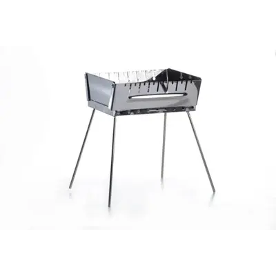 Мангал раскладной (кейс) из нержавеющей стали толщина 2мм на 8 шампуров с чехлом и перчатками СИЛА