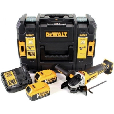 Акумуляторна кутова шліфмашина DeWALT DCG405P2 (18 В, 2х5 А*год, 125 мм)