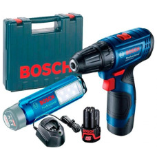 Шуруповерт акумуляторний Bosch GSR 120-LI + GLI 12V-300 (12 В, 2х2 А*ч, 30 Н*м) (06019G8004)