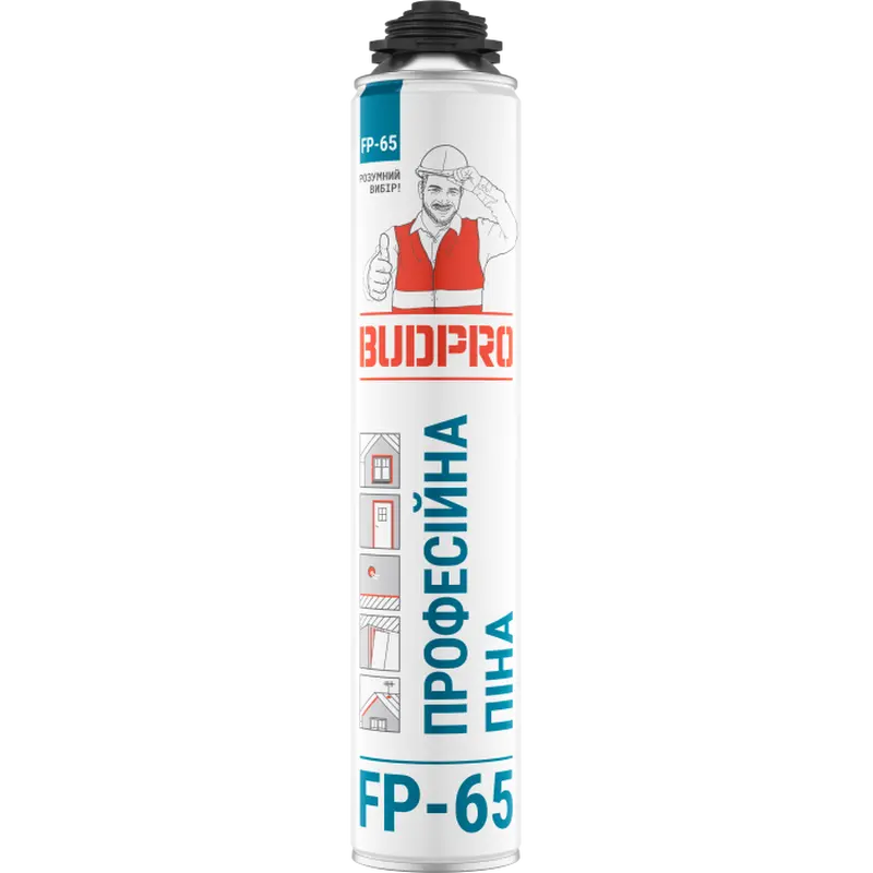 Універсальна пістолетна клей-піна BUDPRO FP-65 (720 мл) (A6054)