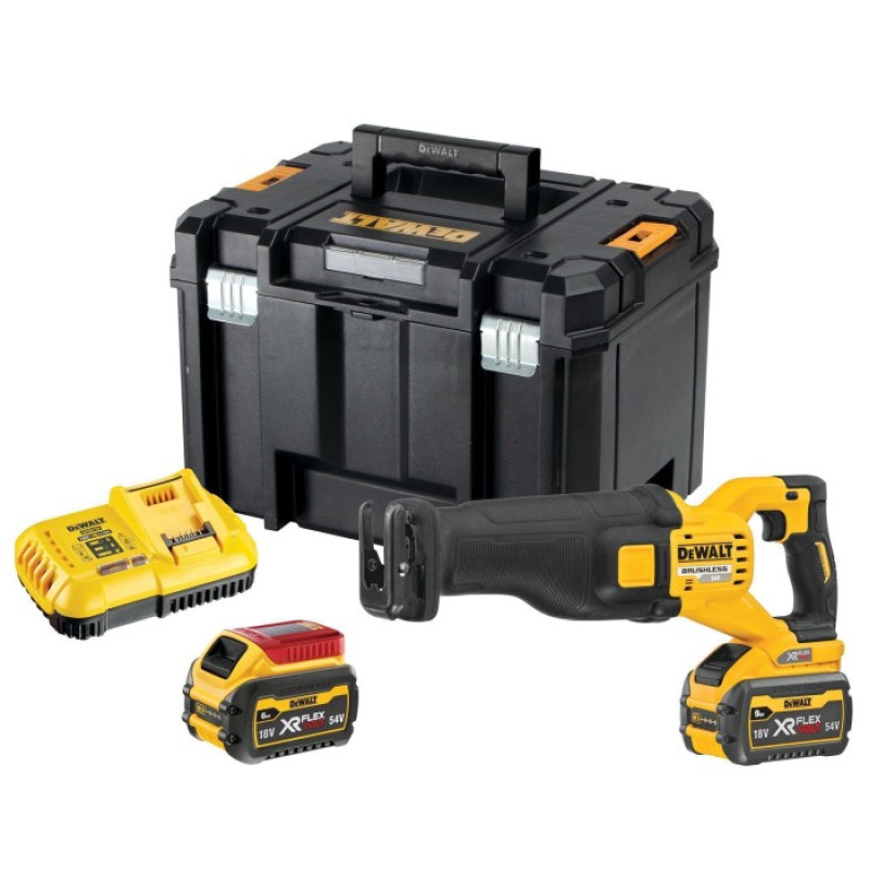 Акумуляторна шабельна пила DeWALT DCS389X2 (54 В, 3 А*год, 3000 ход/хв)