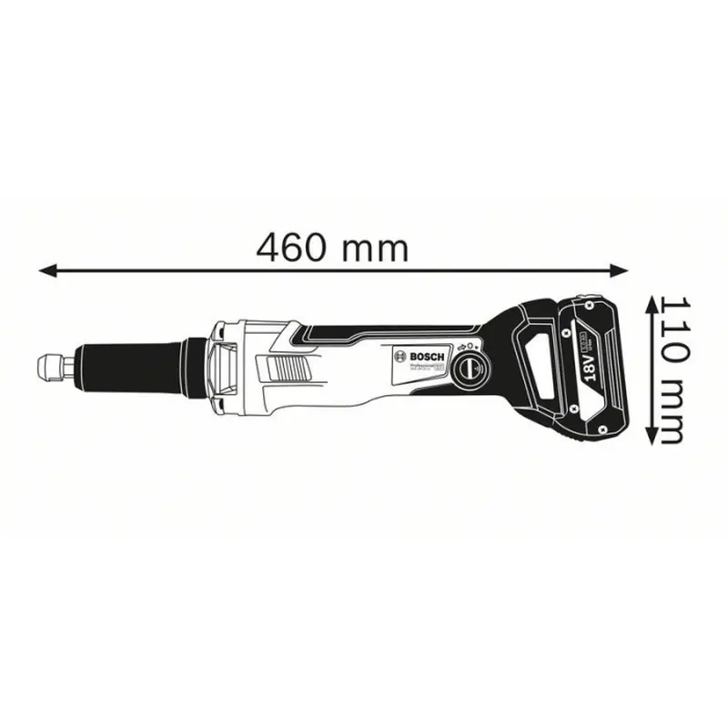 Акумуляторна пряма шліфмашина Bosch GGS 18V-23 PLC (18 В, без АКБ) (0601229200) Акумуляторна пряма шліфмашина Bosch GGS 18V-23 PLC (18 В, без АКБ) (0601229200)