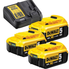 Зарядний пристрій DeWALT DCB115 + акумулятори DeWALT DCB184 (Li-Ion, 3х18 В, 5 А*год) (DCB115P3)