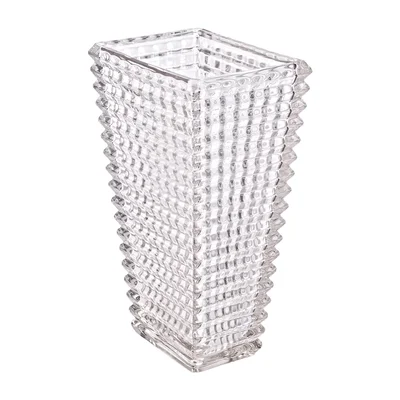 Декор скляної вази прямокутної форми 16 x 12 x 27 см