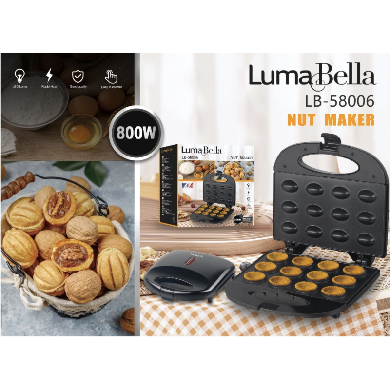 Електрогорішниця Luma Bella LB58006 з антипригарним покриттям 800W