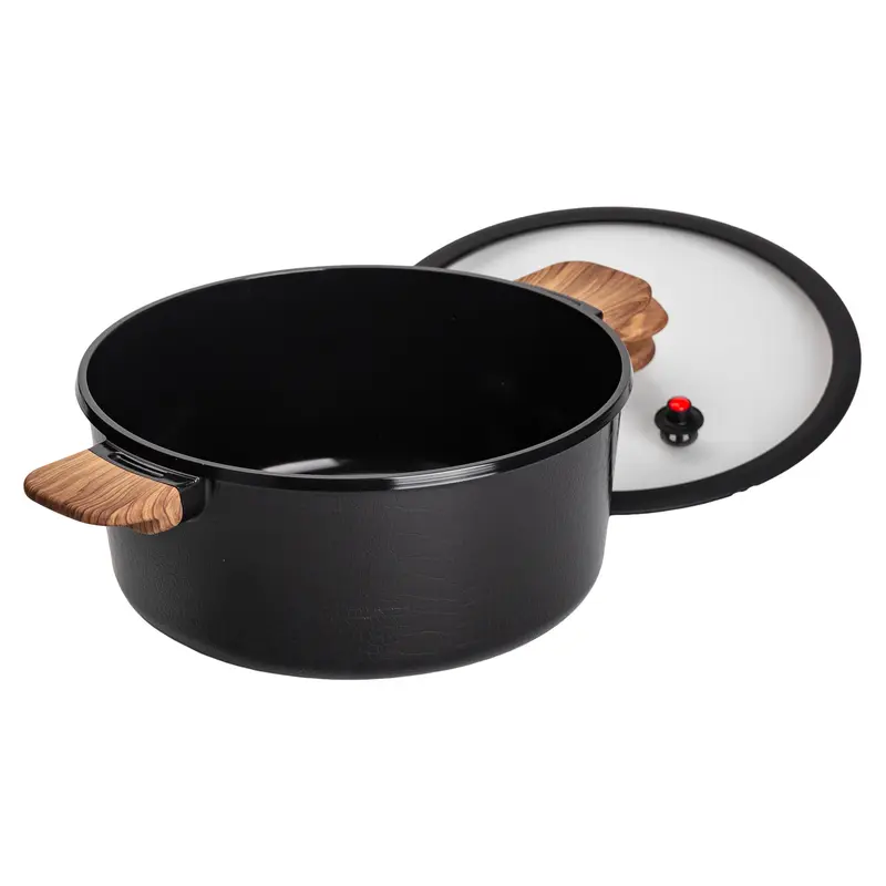 Алюмінієва каструля з керамічним покриттям антипригарним 4 л Ø 28 см чорний MGC