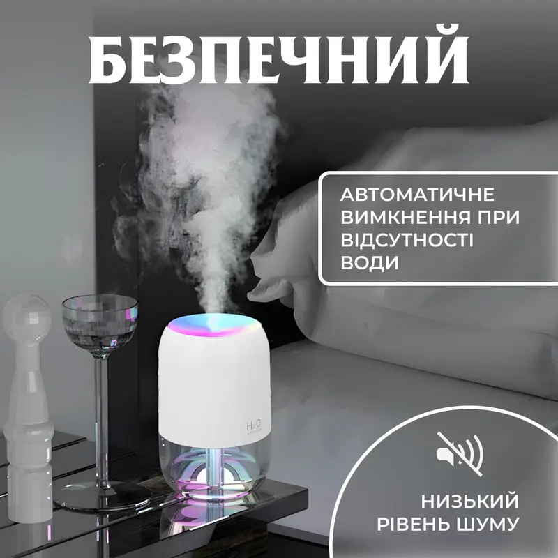 Зволожувач повітря аромадифузор 200 мл білий