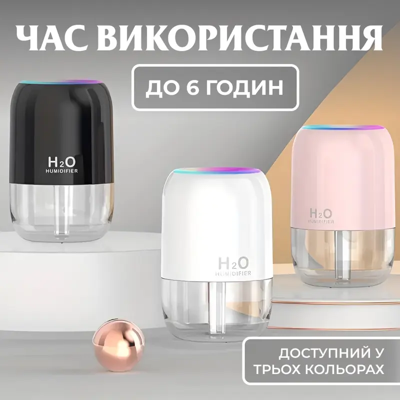 Зволожувач повітря аромадифузор 200 мл білий
