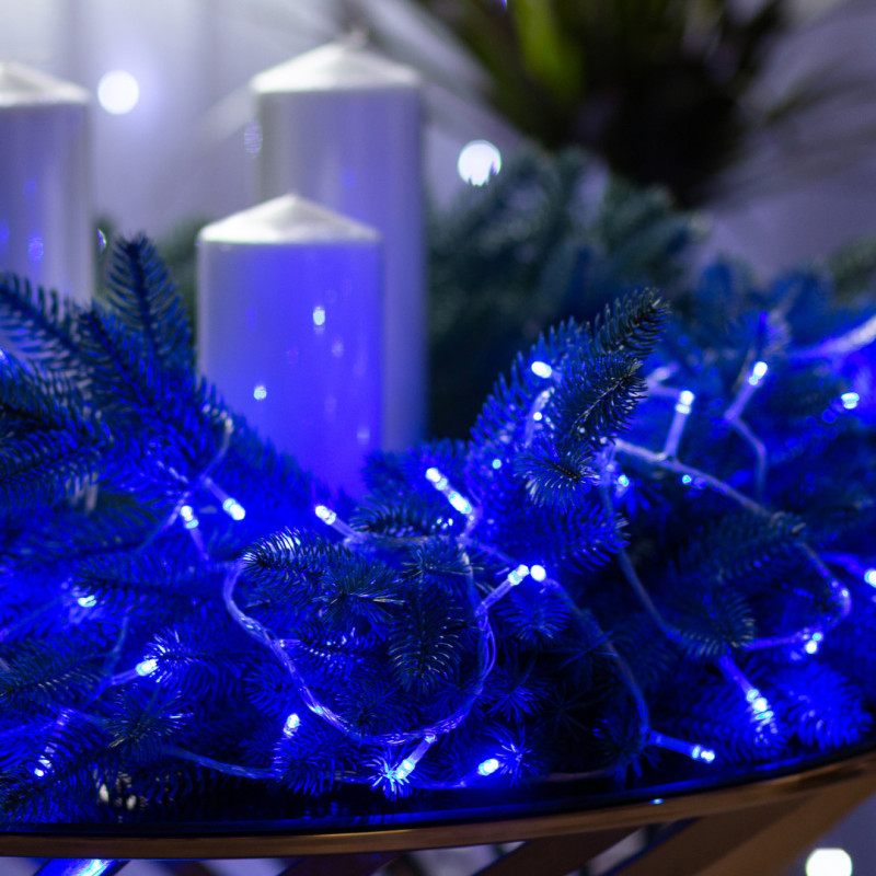 Гірлянда нитка світлодіодна GarlandoPro 190 LED лампочок 18м 8 режимів лед гірлянда Синій