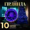 Гірлянда нитка 10м на 200 LED лампочок світлодіодна чорний провід 8 режимів роботи Синій