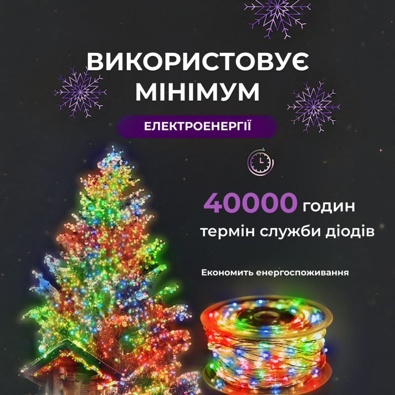 Гірлянда роса на пульті 100 метрів на 1000 led світлодіодів крапля на білому дроті мультиколор