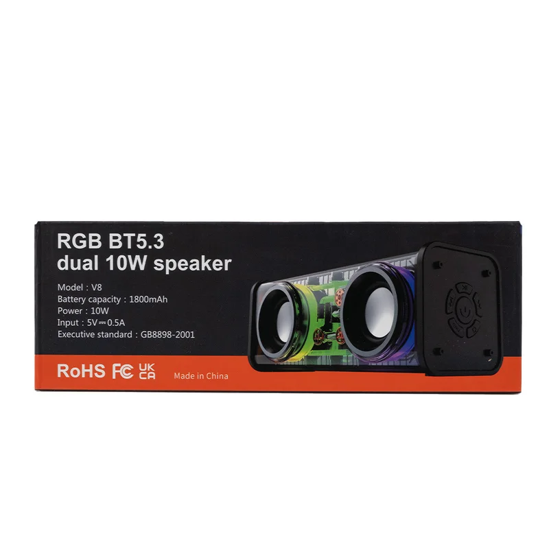 Колонка портативна V8 BT/TF/USB/TWS 10 Вт чорна