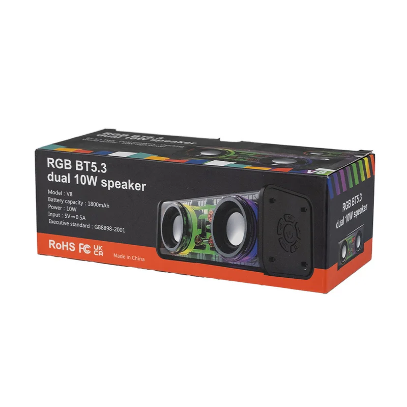 Колонка портативна V8 BT/TF/USB/TWS 10 Вт чорна