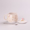 Чашка керамічна Rainbow Ceramic Mug 400ml з кришкою і ложкою Бежевий