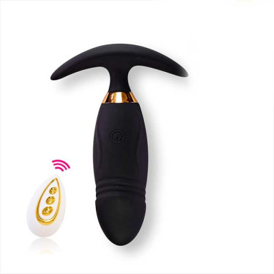 Анальна пробка з голівкою "Svakom Primo Wine" з вібрацією і Д/У USB - Чорний - 10*2,8 см - Анальні іграшки