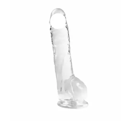 Гнучкий фалос на присосці - 18x13x3.5 см - Прозорий