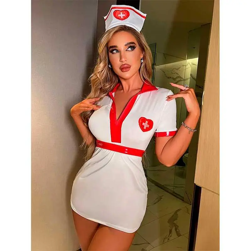 Ефектний костюм "Медсестрички" - S/M - Білий – Рольові костюми Ефектний костюм "Медсестрички" - S/M - Білий – Рольові костюми