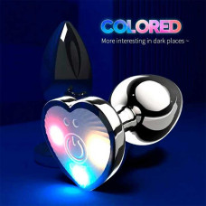 Сталева смарт анальна пробка, що світиться Magic Motion Equinox USB з Д/К - 8,2*3,4 см — Анальні іграшки