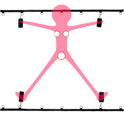 Бандаж Dreamtoys Ремінна система для фіксації до ліжка Blaze Bed Restraint Set - Садо-мазо