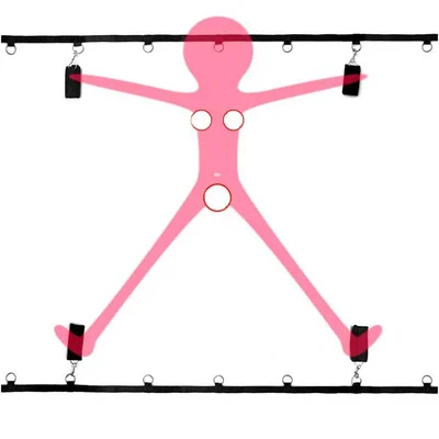 Бандаж Dreamtoys Ремінна система для фіксації до ліжка Blaze Bed Restraint Set - Садо-мазо
