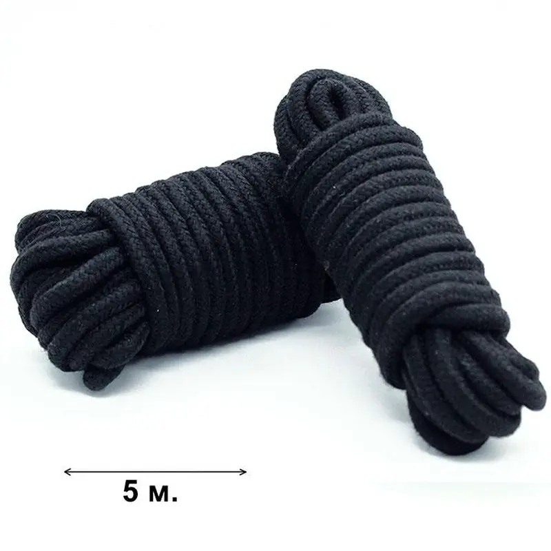 БДСМ мотузка для зв'язування 5м. - Чорний - Садо-мазо