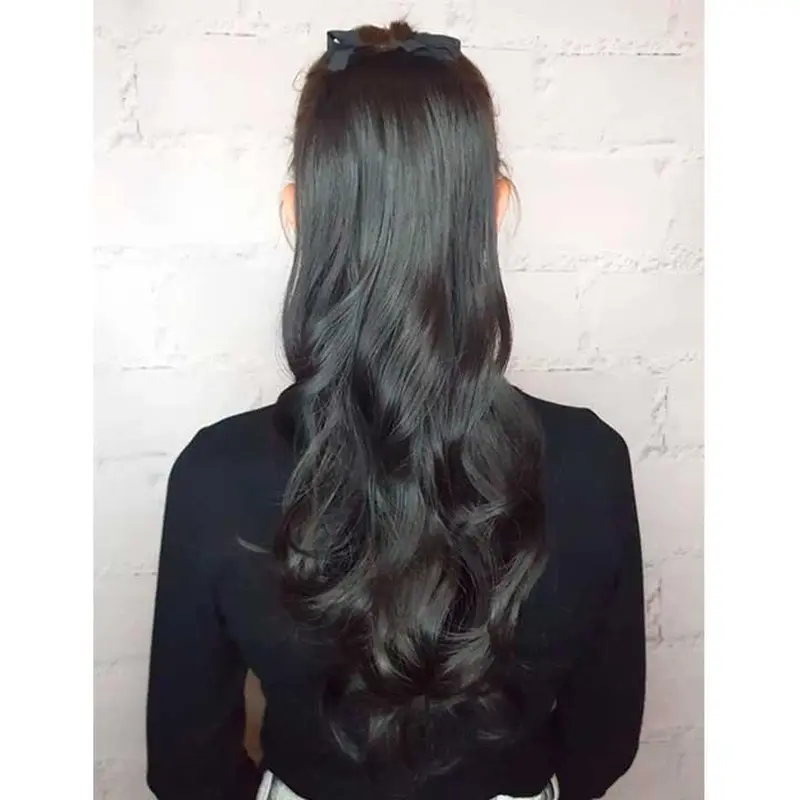 Шиньйон накладний хвіст на стрічці Didaka хвилясте волосся "Брюнетка" - 48см Шиньйон накладний хвіст на стрічці Didaka хвилясте волосся "Брюнетка" - 48см