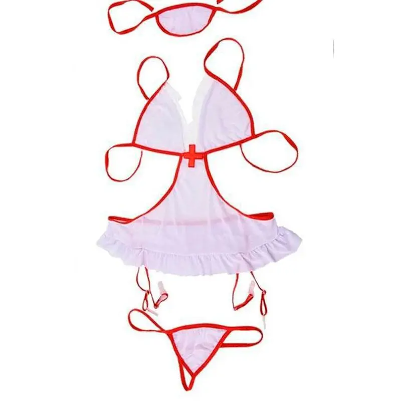 Рольовий костюм медсестри з підв'язками для панчіх - S/M - Білий - Рольові костюми Рольовий костюм медсестри з підв'язками для панчіх - S/M - Білий - Рольові костюми